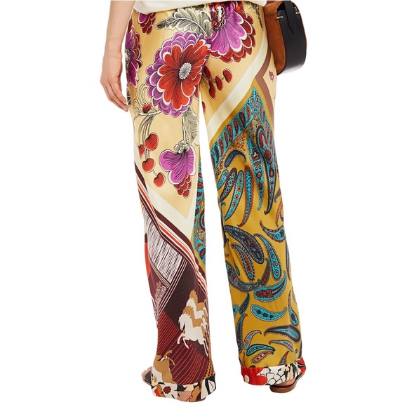 CHLOE Multicolor Paisley Print Silk Palazzo - Picture 6 of 9